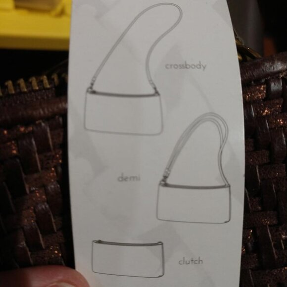 NWT Elliott Lucca Brown Weaved Crossbody - Picture 10 of 10